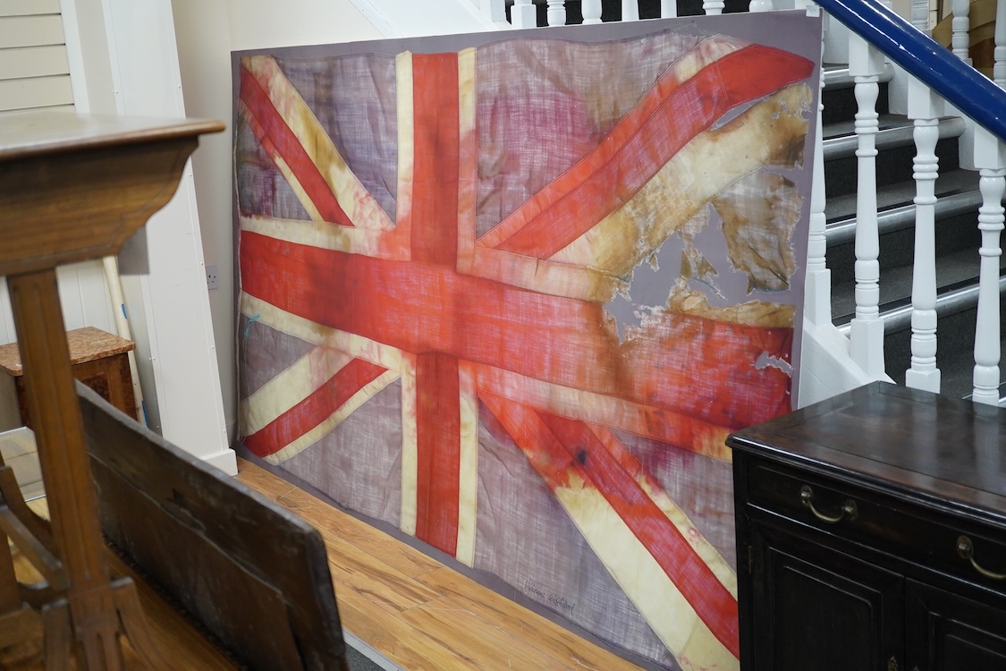 Vivienne Westwood, print on panel, Replica of HMS Victory Union flag, 150 x 270cm. Condition - good